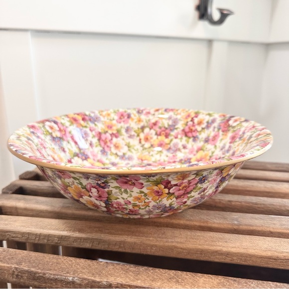 Vintage James Kent Ltd. Du Barry Serving Fruit Bowl England Floral Porcelain